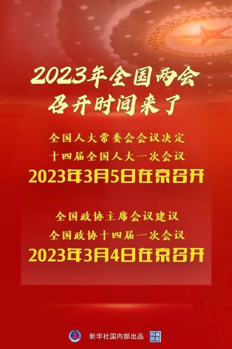 2023年全国两会召开时间，来了！